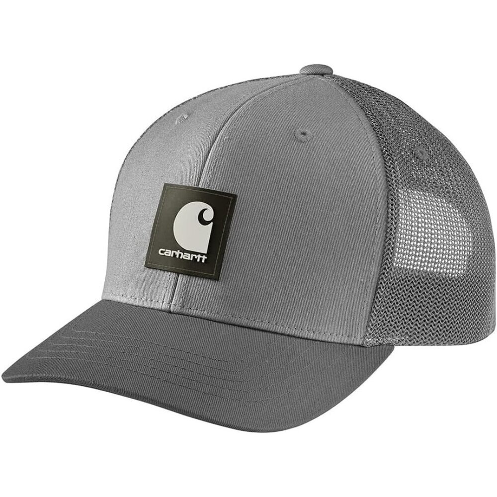 Carhartt Men's Asphalt Imported Rugged Flex Twill Mesh Back Logo Patch Caps